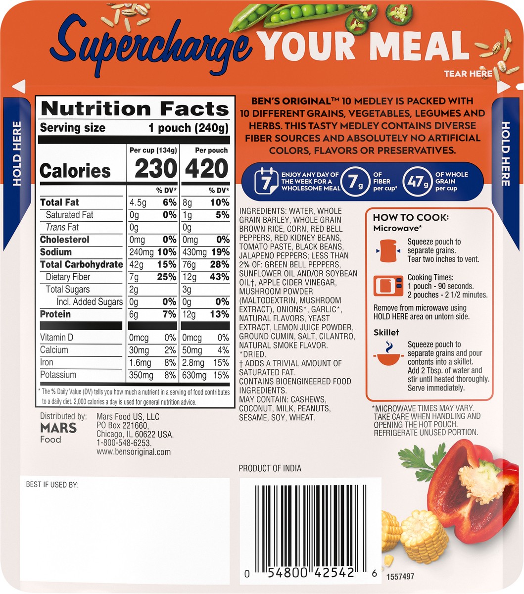 slide 5 of 5, BEN'S ORIGINAL™ 10 MEDLEY SMOKY SOUTHWEST, 8.5 oz. pouch, 8.5 oz