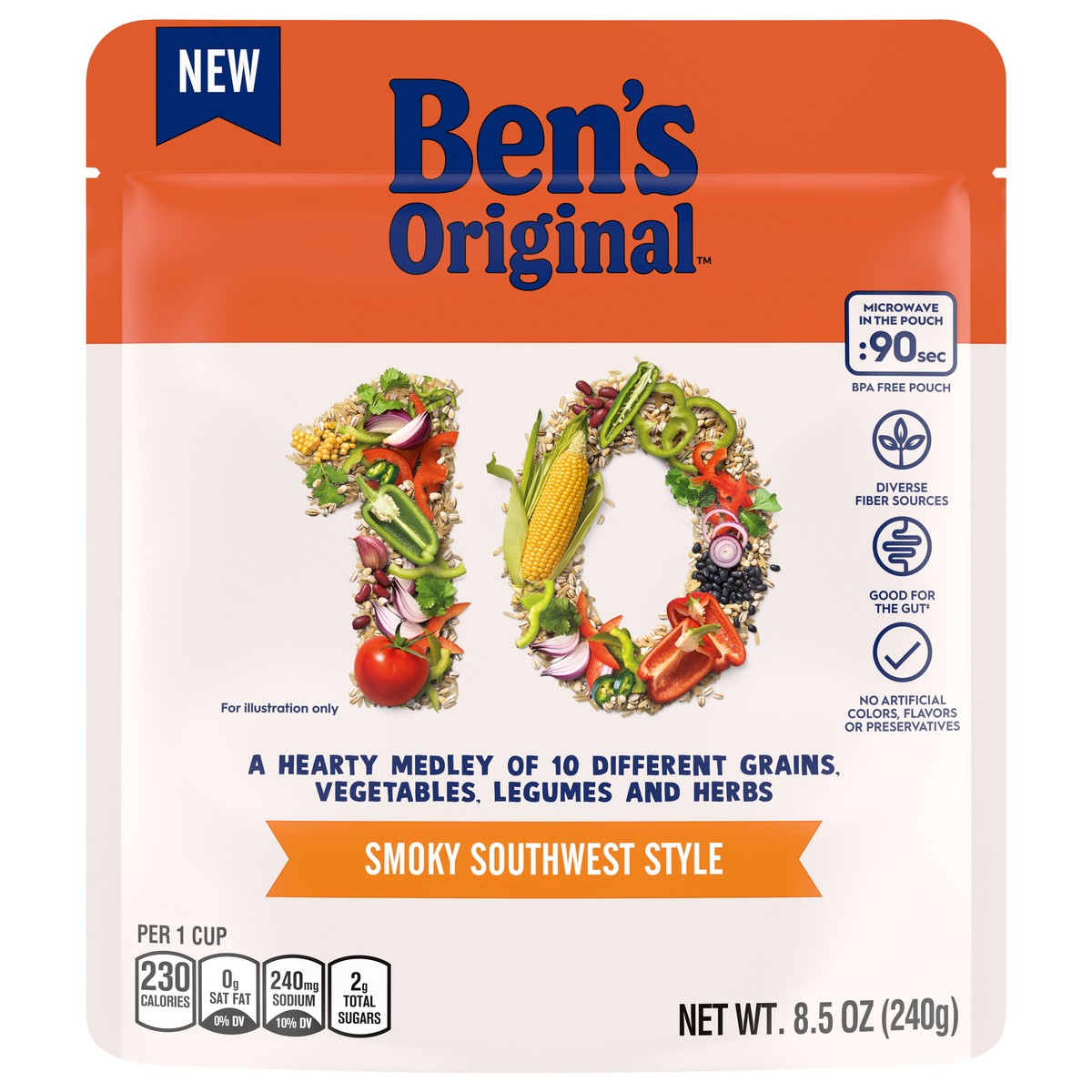 slide 1 of 5, BEN'S ORIGINAL™ 10 MEDLEY SMOKY SOUTHWEST, 8.5 oz. pouch, 8.5 oz