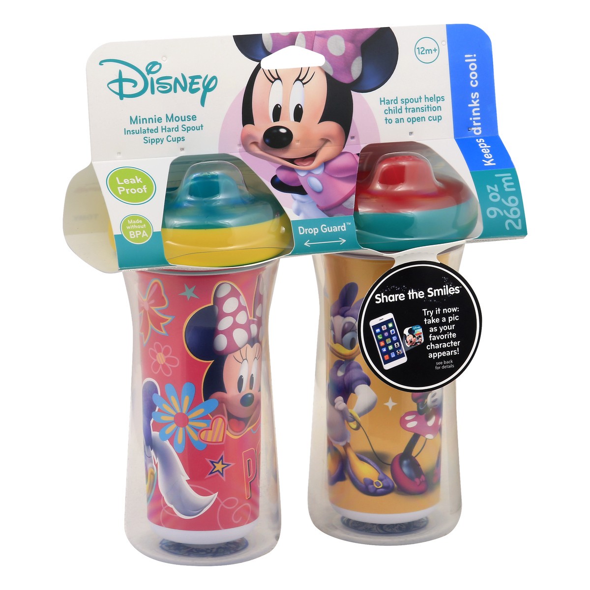 slide 5 of 10, Tomy Minnie Mouse 9 Ounce Insulated Hard Spout Sippy Cups 2 ea, 2 ct