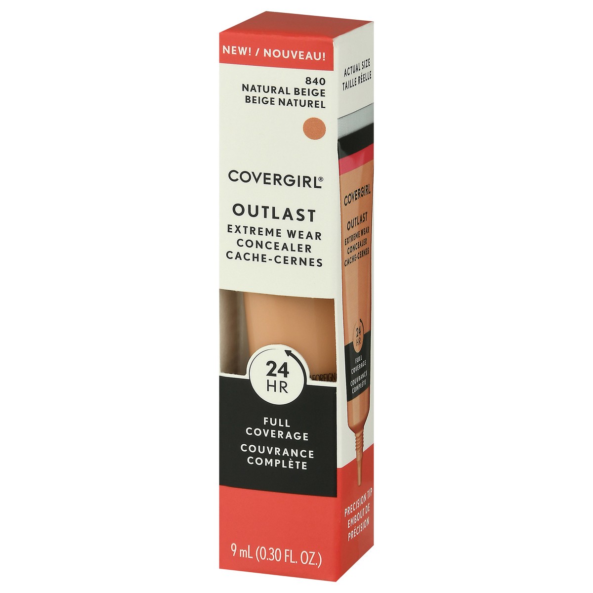 slide 12 of 12, Covergirl Outlast Natural Beige 840 Extreme Wear Concealer 0.30 fl oz, 9 ml