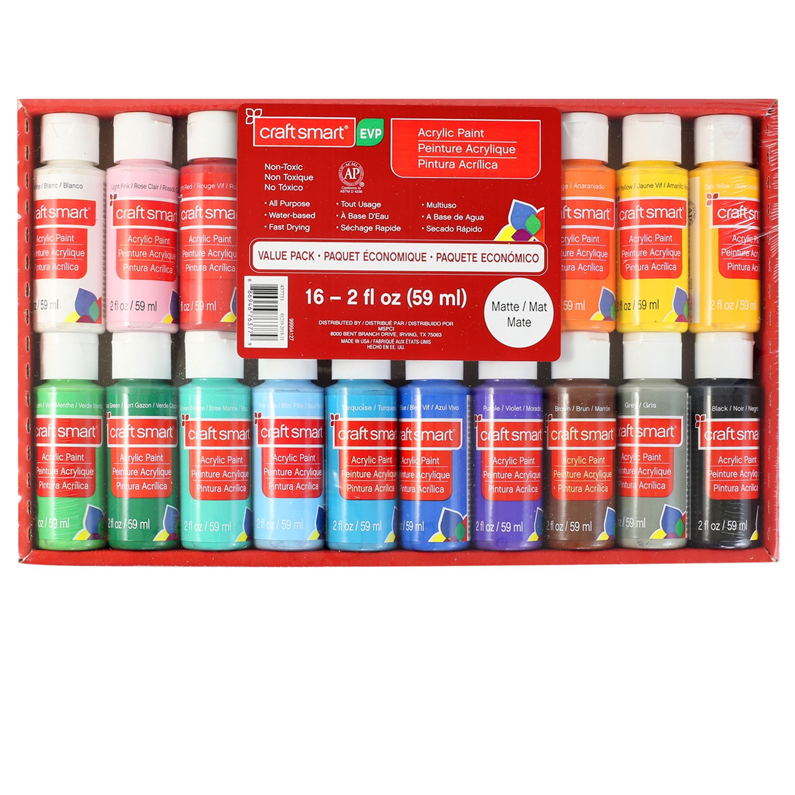 slide 6 of 8, 16 Color Matte Acrylic Paint Value Pack By Craft Smart, 2 fl oz