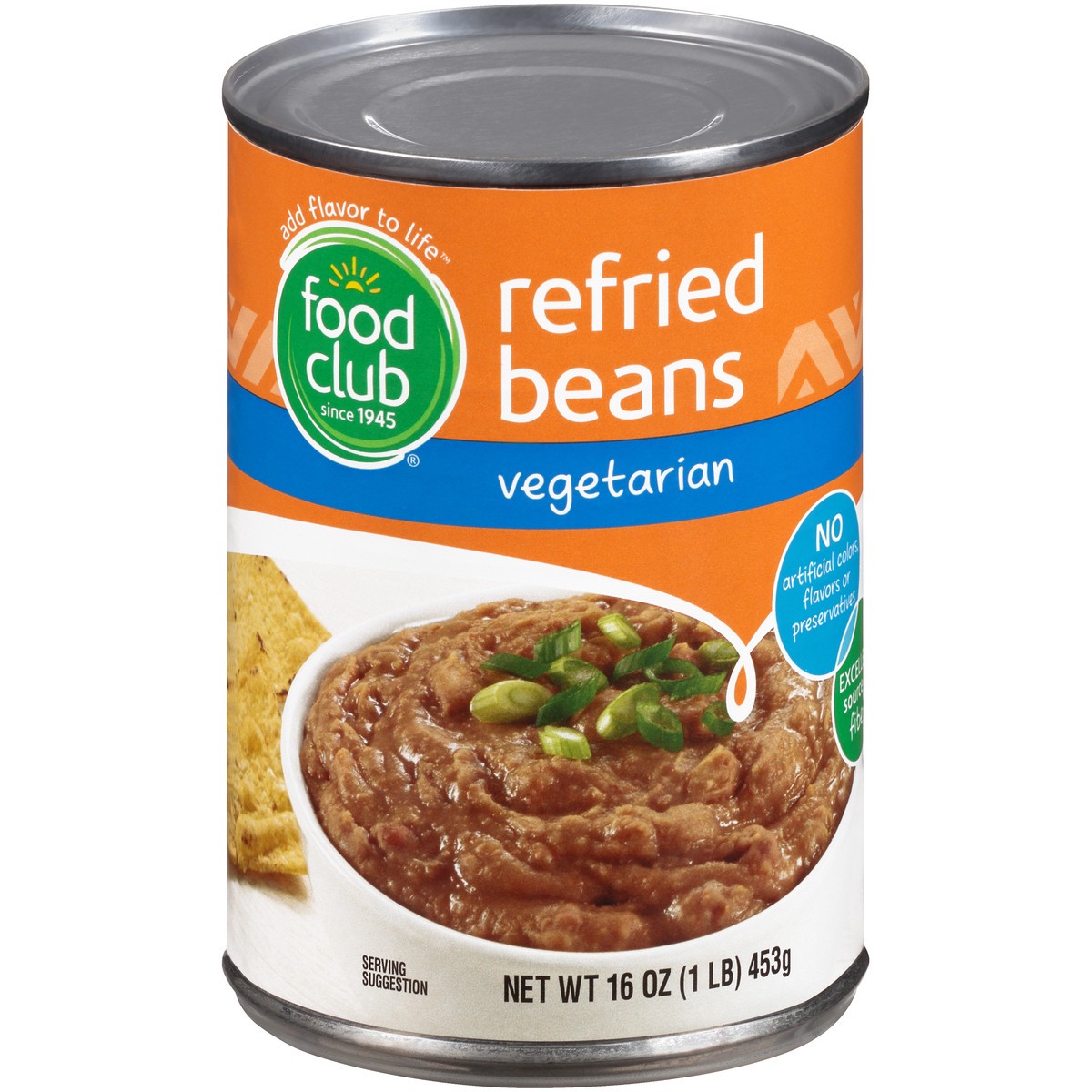 slide 2 of 10, Food Club Vegetarian Refried Beans, 16 oz