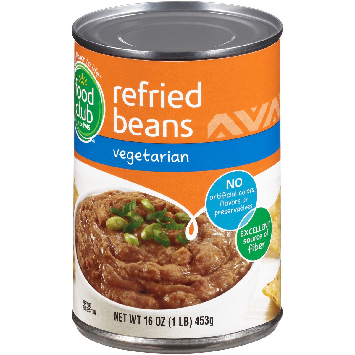 slide 3 of 10, Food Club Vegetarian Refried Beans, 16 oz