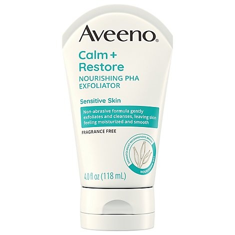slide 1 of 1, Aveeno Calm + Restore Nourishing PHA Facial Exfoliator - 4 Oz, 4 oz