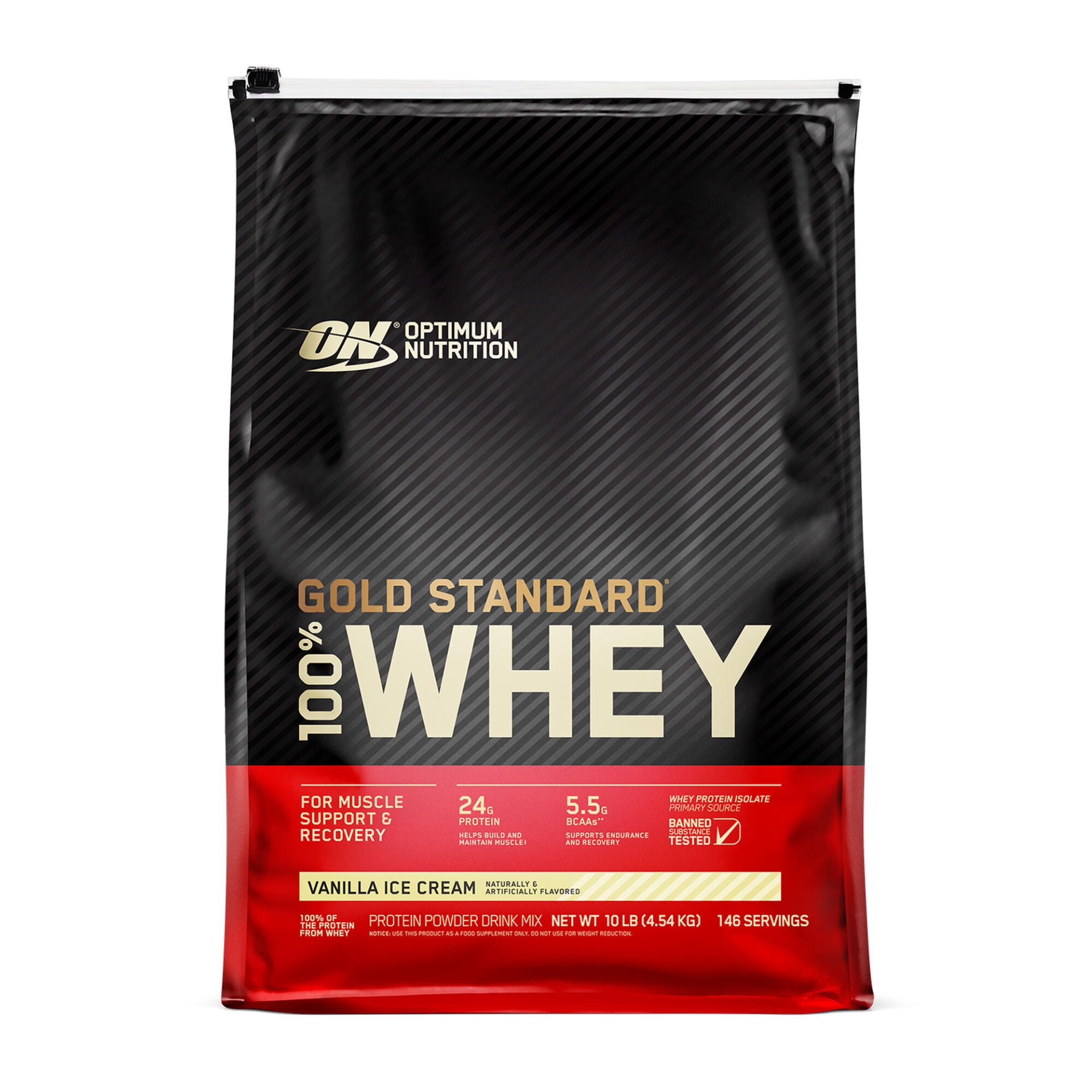 slide 1 of 1, Optimum Nutrition Gold Standard 100% Whey - Vanilla Ice Cream, 10 lb