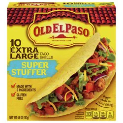 Old El Paso Extra Large Super Stuffer Taco Shells, Meal Prep, 10 Ct, 6.6 oz