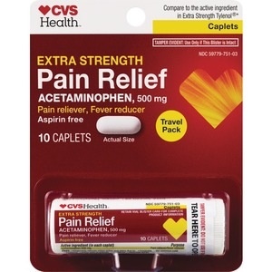 slide 1 of 1, CVS Health Extra Strength Pain Relief Tablets 500 mg, 10 ct