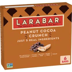 LÄRABAR Peanut Cocoa Crunch Fruit and Nut Bars 6 Count, 9.6 OZ