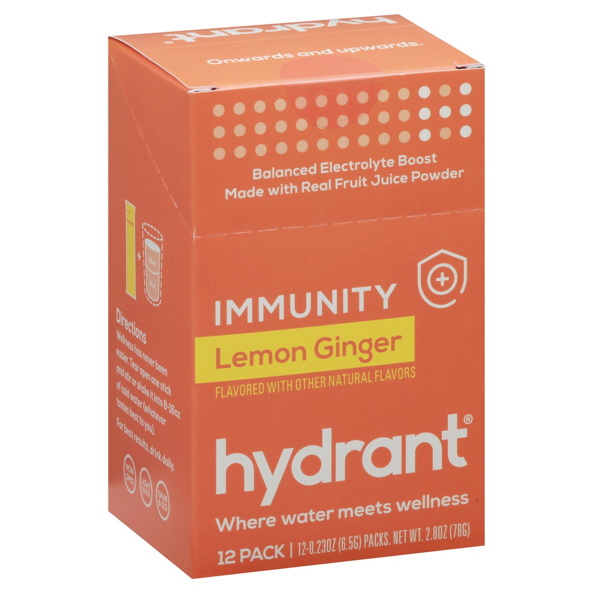 slide 4 of 9, Hydrant Immunity Lemon Ginger Drink Mix - 12 ct, 12 ct