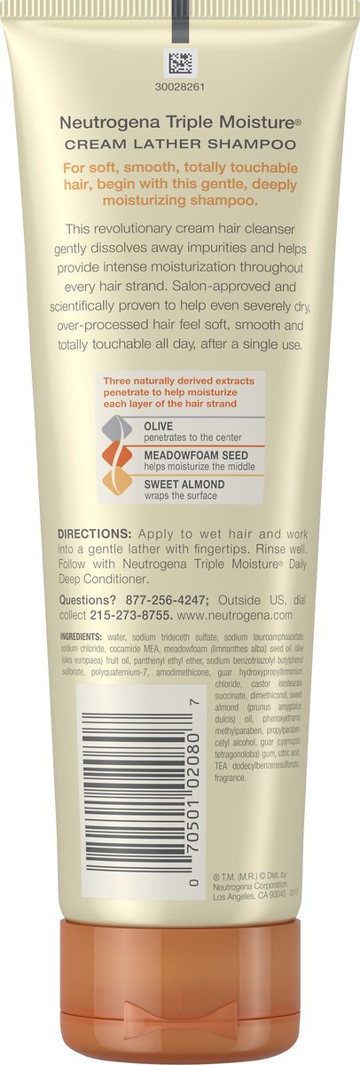 slide 6 of 7, Neutrogena Triple Moisture Cream Lather Shampoo, 8.5 fl oz