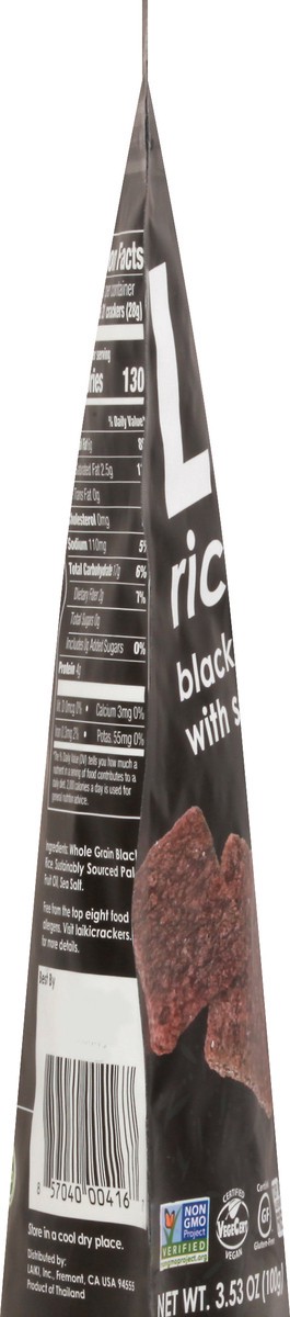 slide 8 of 8, Laiki Black Rice Crackers - Oil, Salt & Nothing Else, 3.5 oz