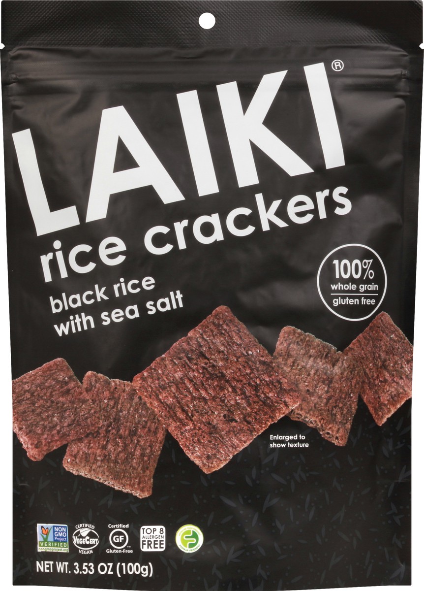 slide 5 of 8, Laiki Black Rice Crackers - Oil, Salt & Nothing Else, 3.5 oz