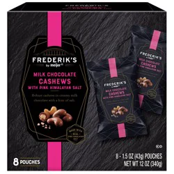 FREDERIKS BY MEIJER Frederik's By Meijer Milk Chocolate Covered Cashews With Pink Himalayan Salt, 8 Ct Multipack