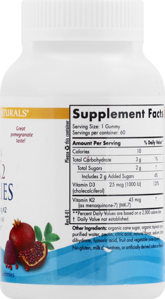 slide 7 of 9, Nordic Naturals Vitamin D3 1000 Iu + K2 45 Mcg Pomegranate Gummies, 60 ct