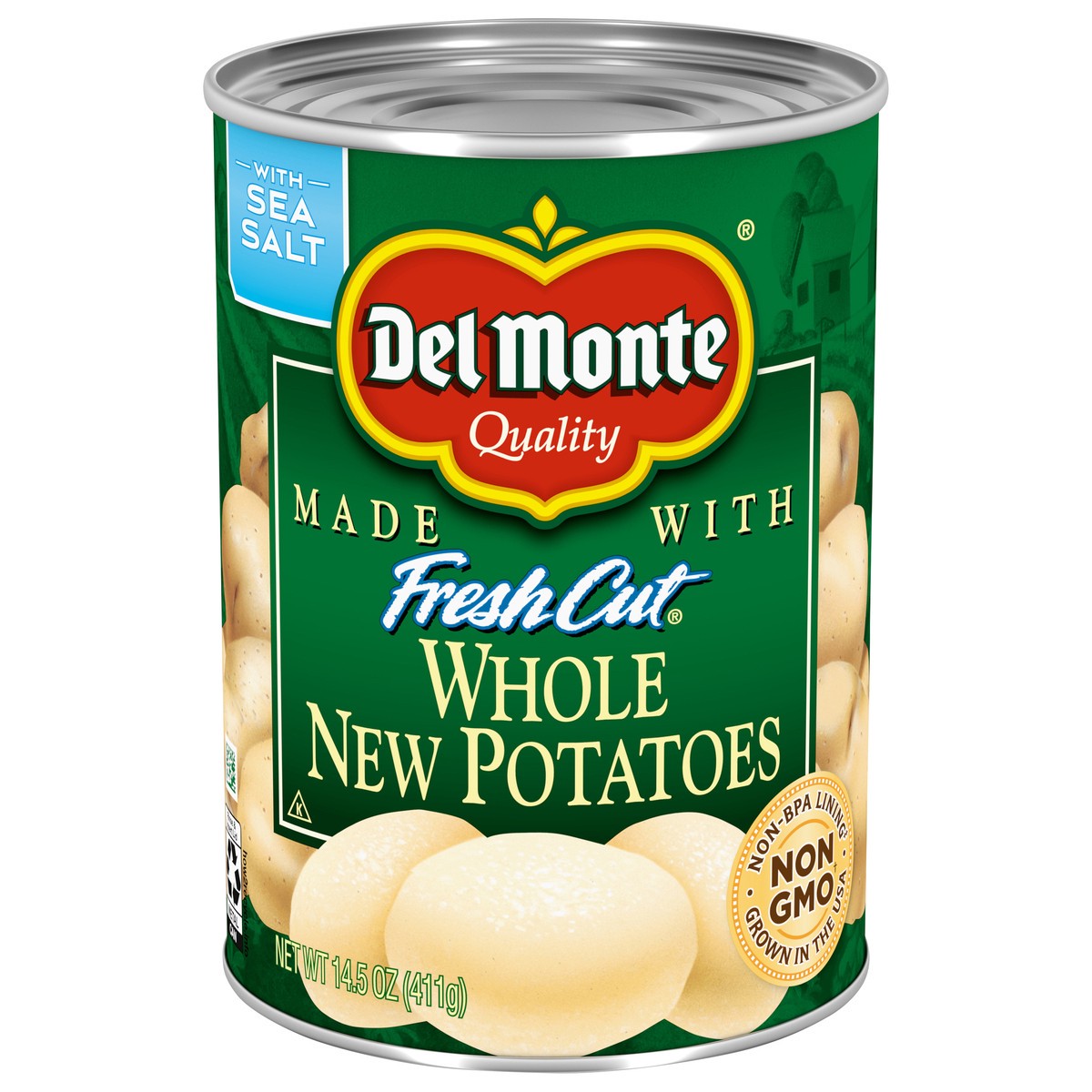 slide 1 of 12, Del Monte Fresh Cut Whole New Potatoes, 14.5 oz Can, 14.5 oz