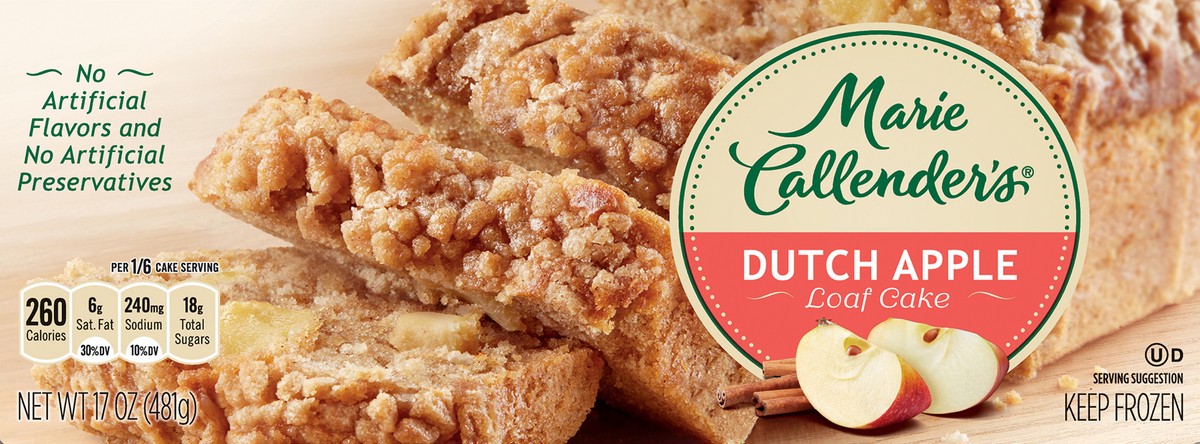 slide 1 of 2, Marie Callender's Dutch Apple Loaf Cake 17 oz, 17 oz