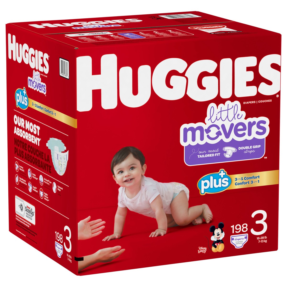 slide 5 of 10, Huggies Little Movers Disney Baby Diapers Size 3 (16-28 lb) 198 ea, 