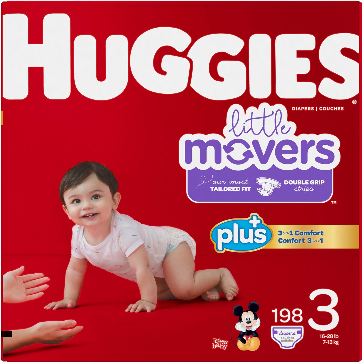 slide 7 of 10, Huggies Little Movers Disney Baby Diapers Size 3 (16-28 lb) 198 ea, 