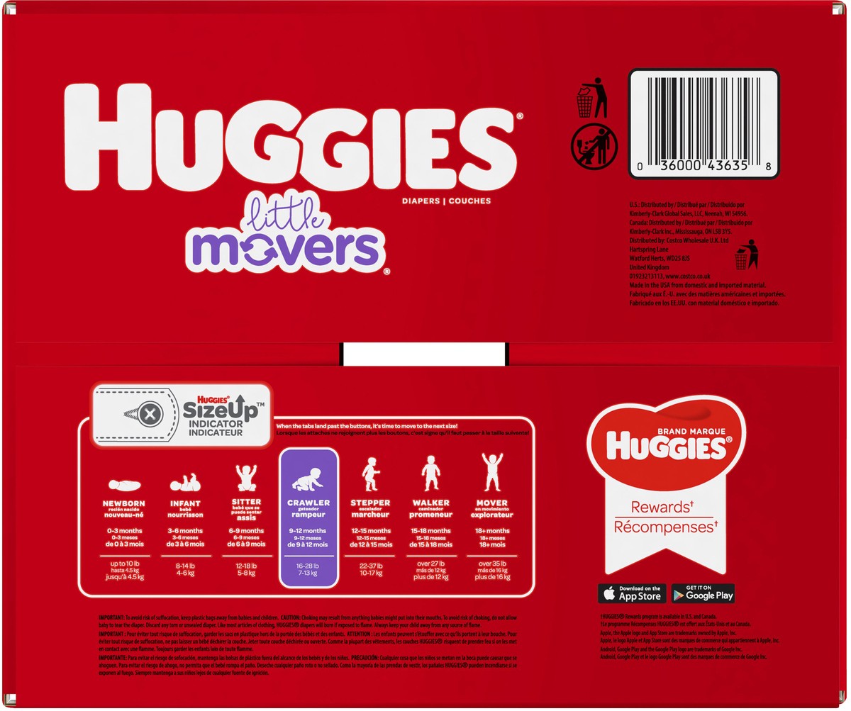 slide 10 of 10, Huggies Little Movers Disney Baby Diapers Size 3 (16-28 lb) 198 ea, 