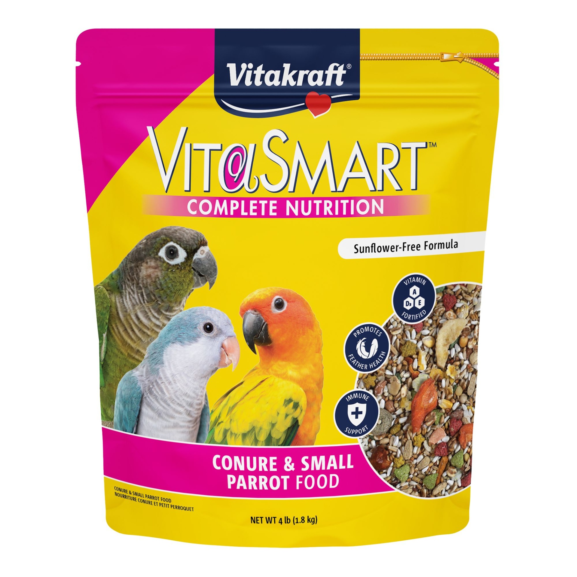 slide 1 of 1, Vitakraft VitaSmart Conure & Small Parrot Food, 4 lb