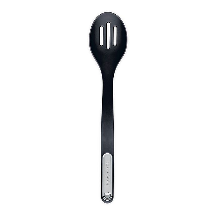 slide 1 of 1, KitchenAid Gourmet Silicone Slotted Spoon - Black, 1 ct