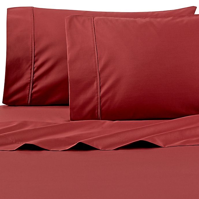 slide 1 of 5, Wamsutta PimaCott Solid 625-Thread-Count Queen Sheet Set - Rust, 1 ct