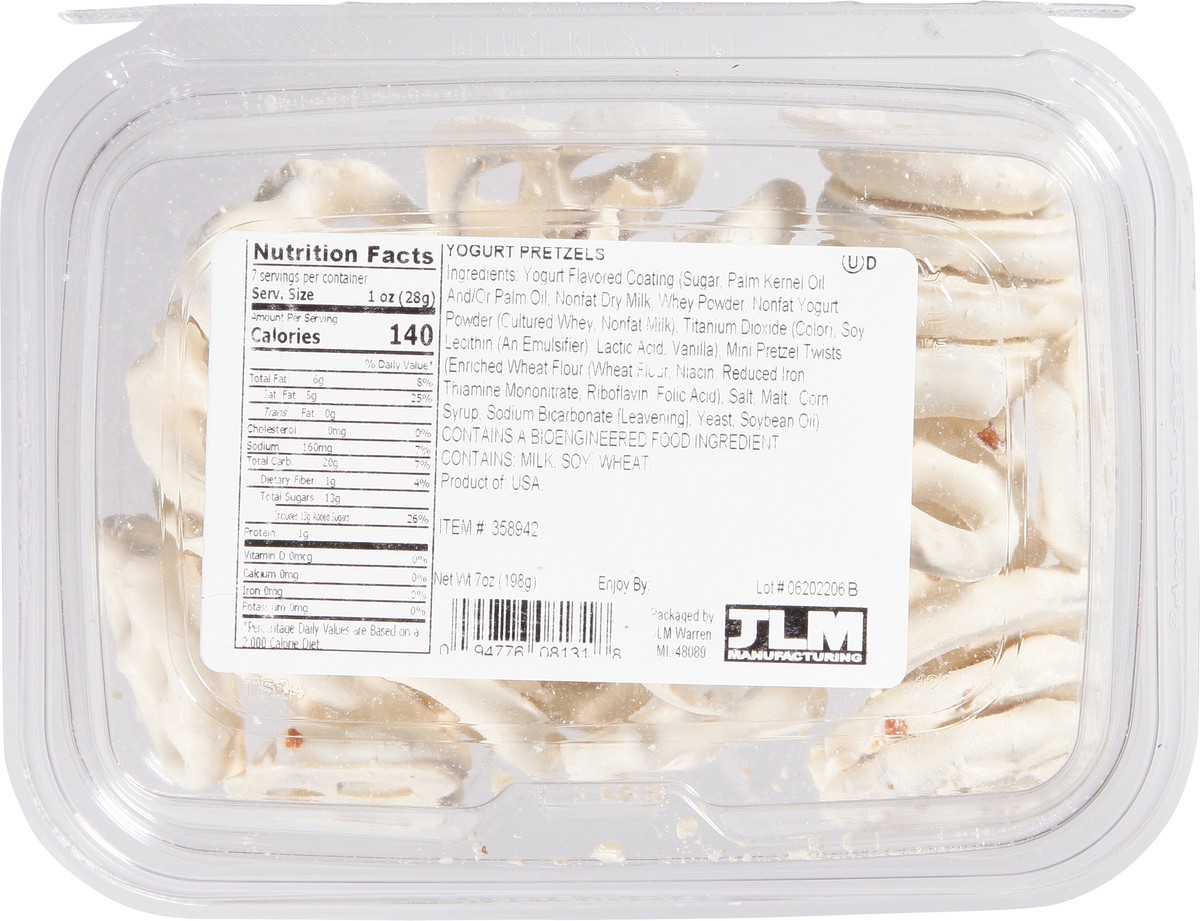 slide 9 of 9, JLM Manufacturing Yogurt Pretzels 7 oz, 7 oz