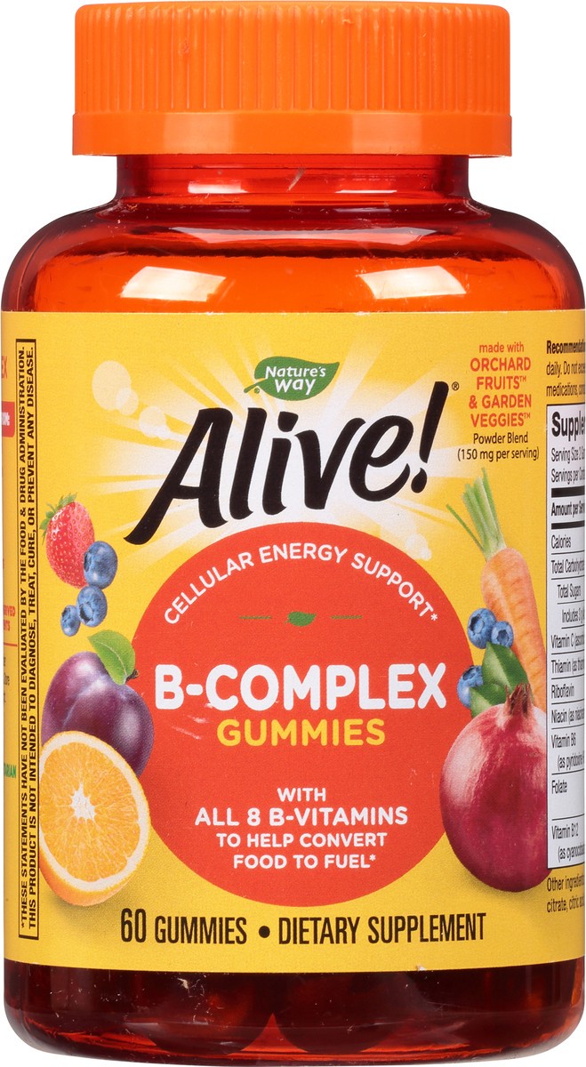 slide 7 of 9, Nature's Way Alive! Gummies B-Complex 60 Gummies, 60 ct