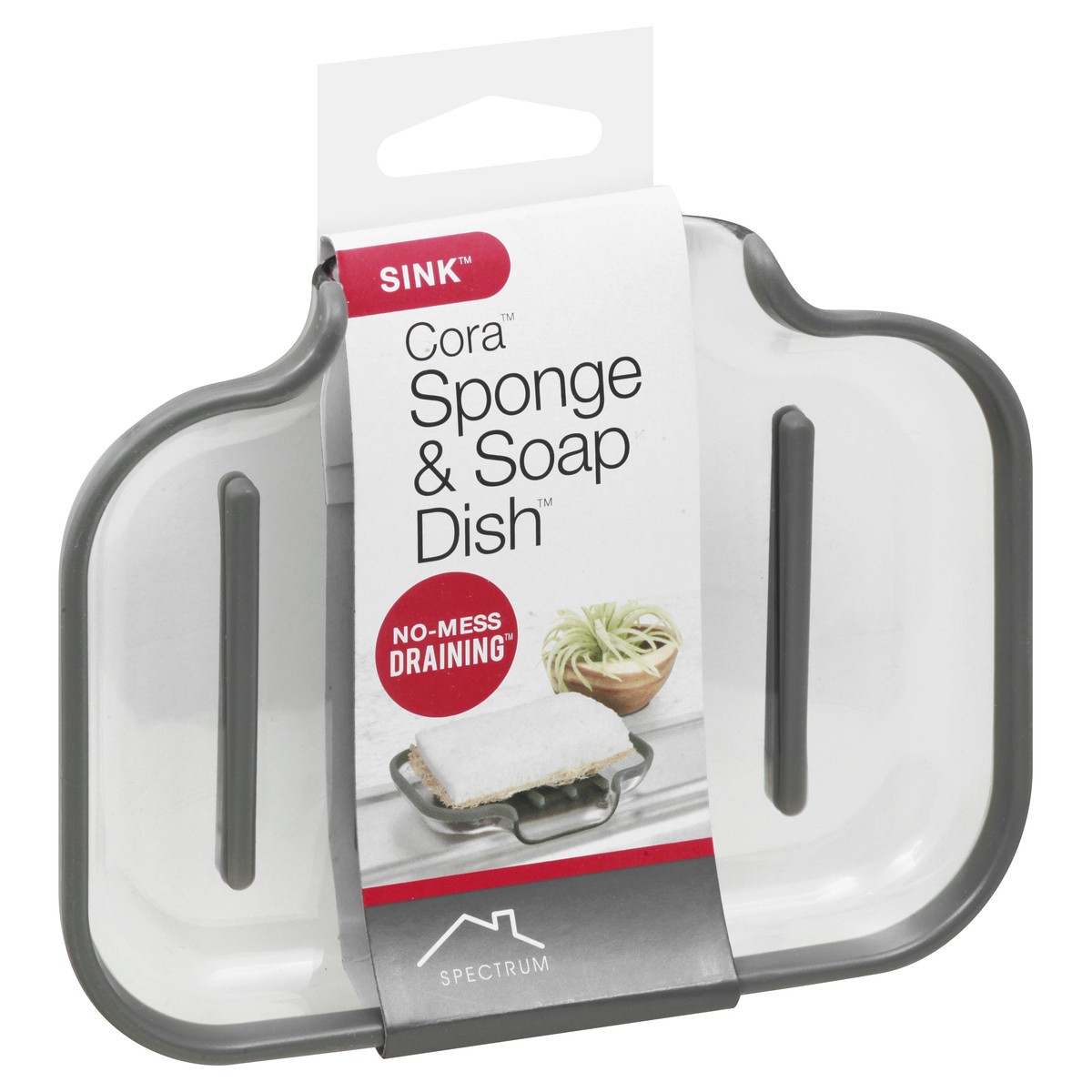 slide 6 of 11, Spectrum Cora Grey Sink Sponge & Soap Dish 1 ea, 1 ct