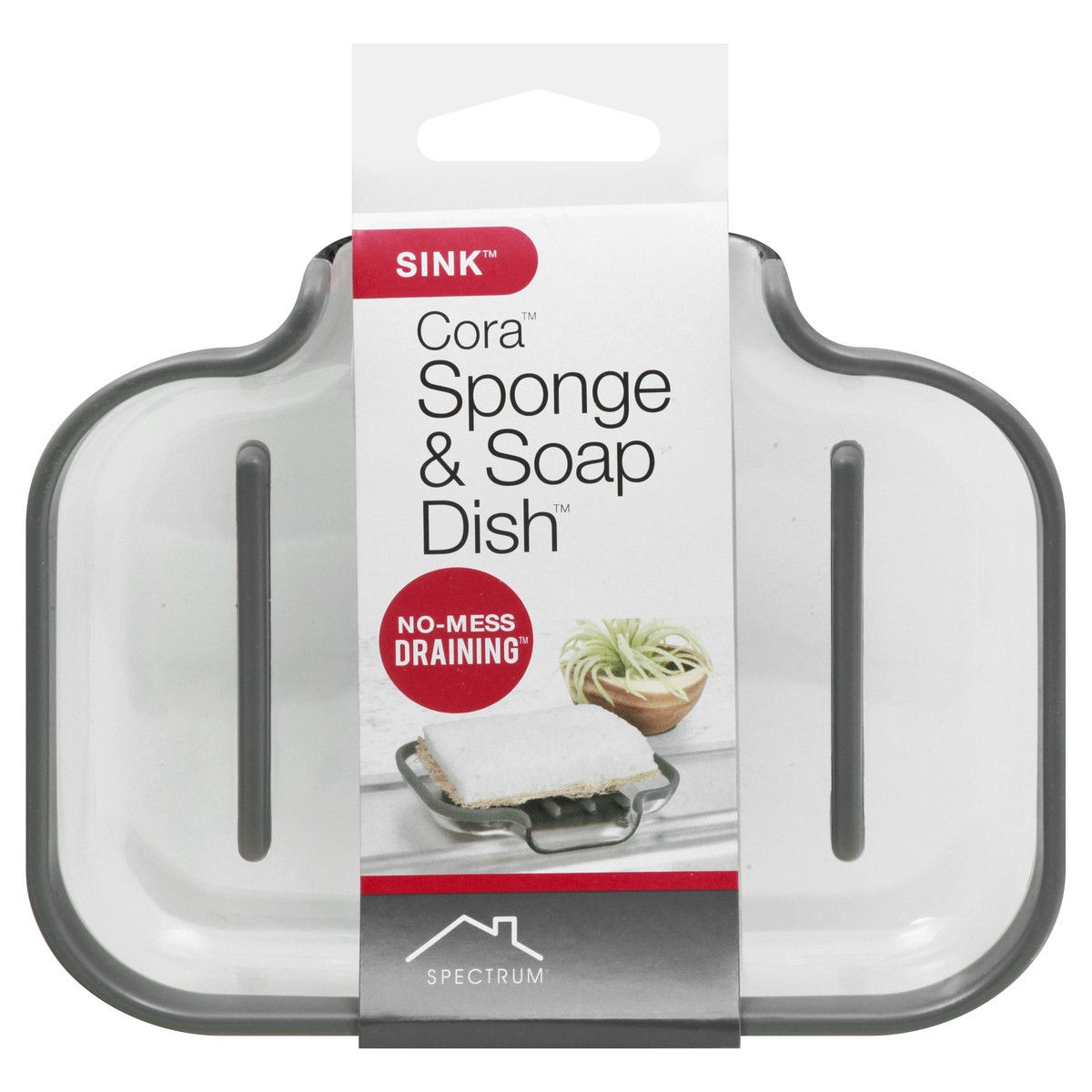 slide 8 of 11, Spectrum Cora Grey Sink Sponge & Soap Dish 1 ea, 1 ct