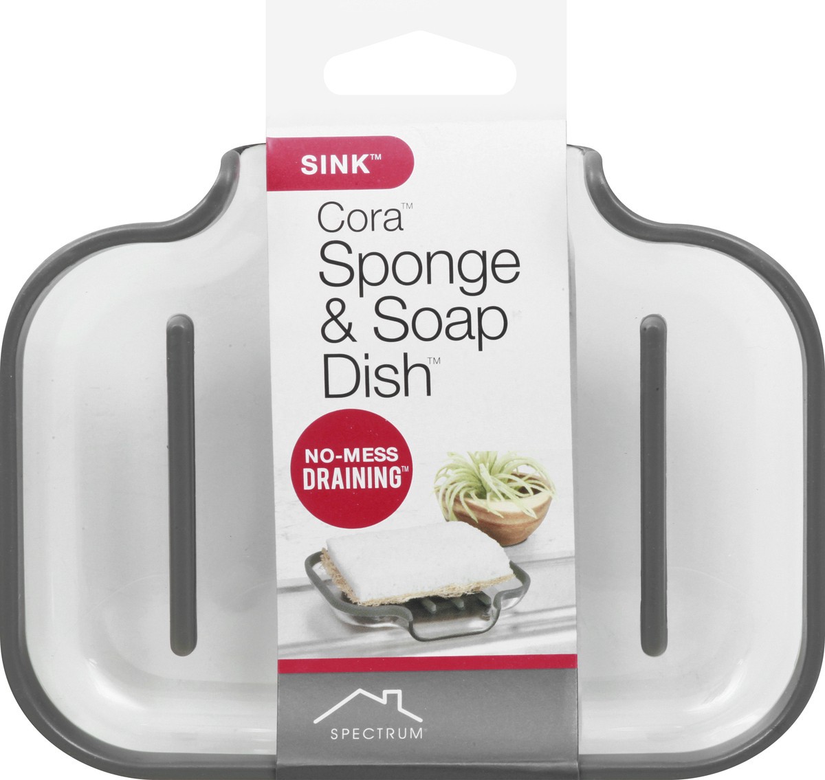 slide 2 of 11, Spectrum Cora Grey Sink Sponge & Soap Dish 1 ea, 1 ct