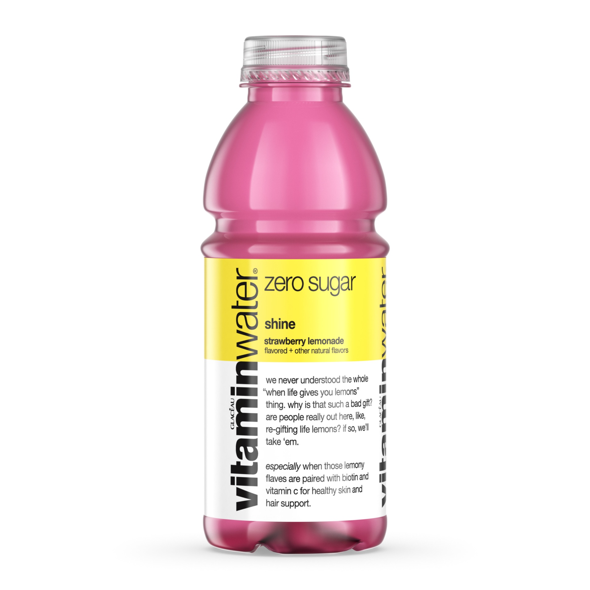 slide 5 of 11, vitaminwater zero sugar shine, electrolyte enhanced water w/ vitamins, strawberry lemonade drink, 20 oz