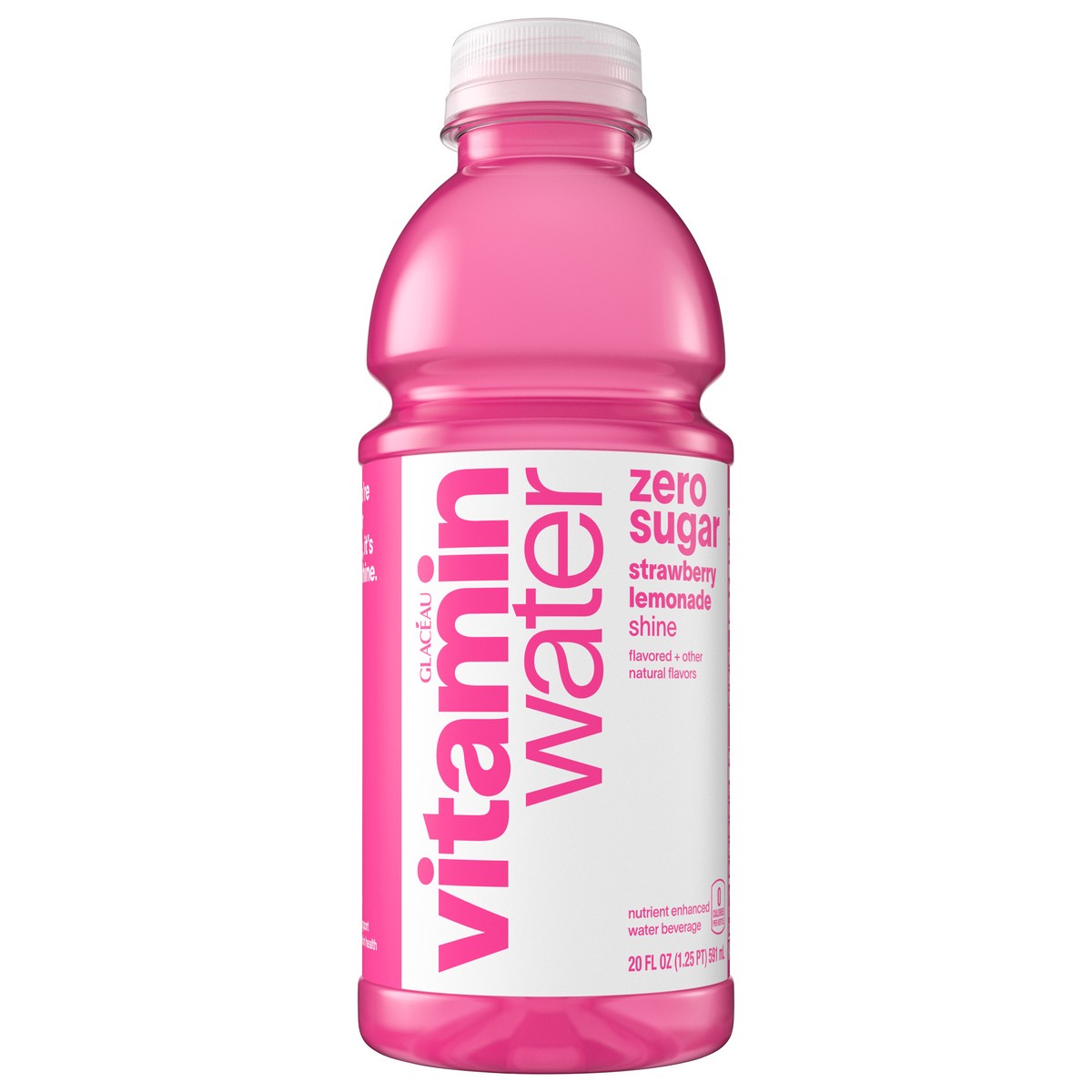 slide 1 of 6, Vitaminwater Zero Sugar Shine, Electrolyte Enhanced Water W/ Vitamins, Strawberry Lemonade Drink, 20 Fl Oz, 20 fl oz