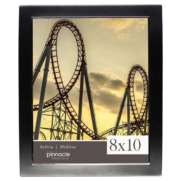 slide 1 of 1, Pinnacle 8 x 10 Black Curved with Shiny Silver Frame, 1 ct