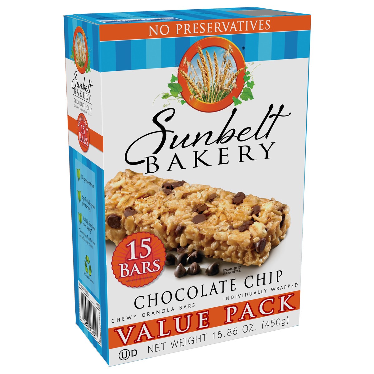 slide 2 of 9, Sunbelt Bakery Chewy Value Pack Chocolate Chip Granola Bars 15 15 ea Box, 15 ct