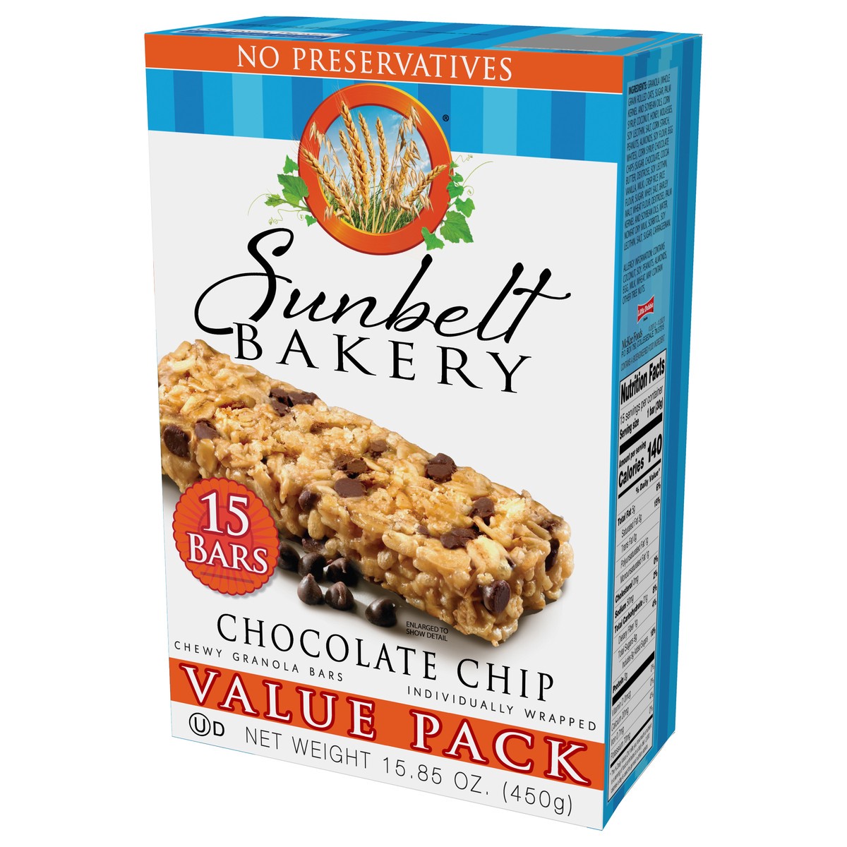 slide 7 of 9, Sunbelt Bakery Chewy Value Pack Chocolate Chip Granola Bars 15 15 ea Box, 15 ct