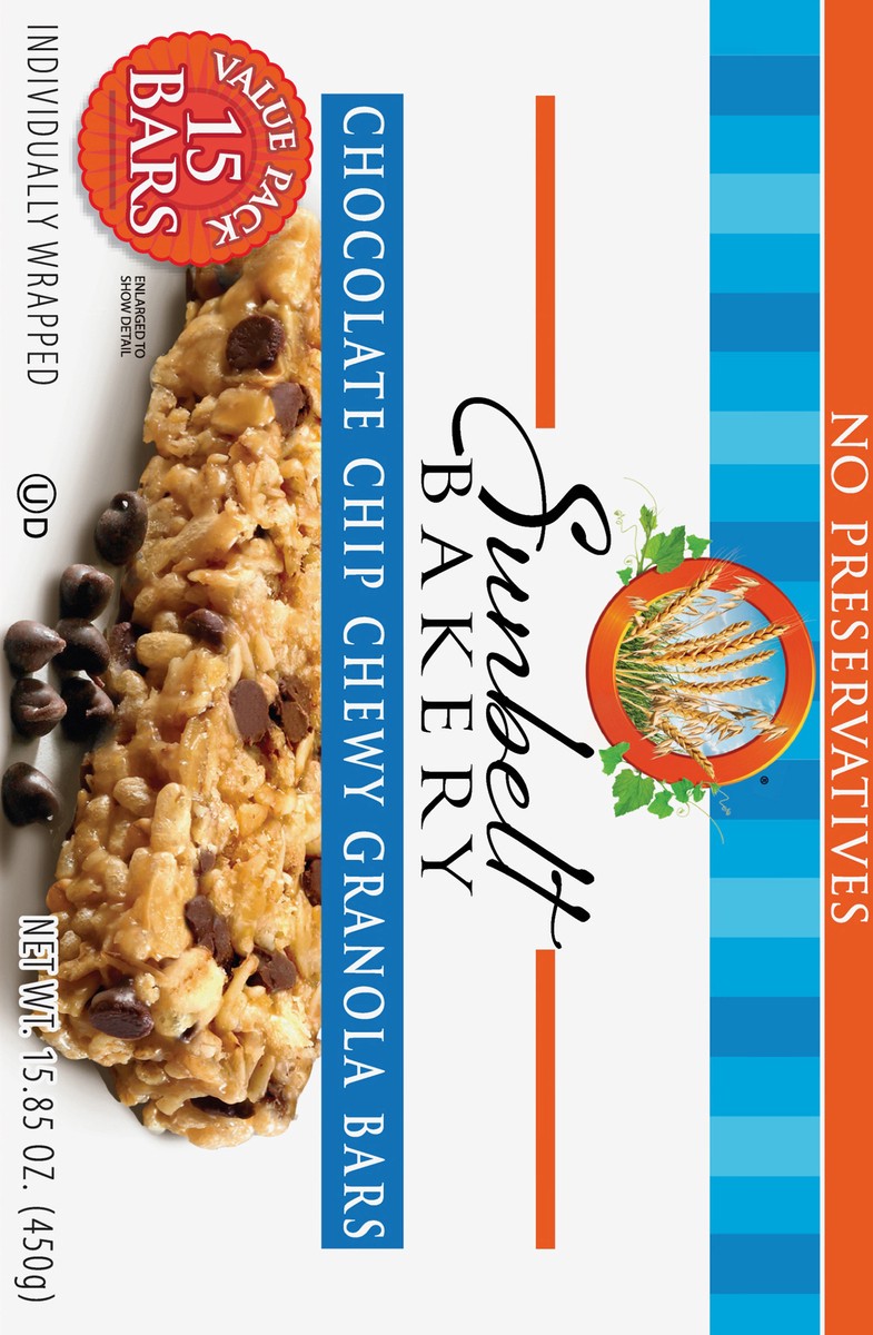 slide 5 of 9, Sunbelt Bakery Chewy Value Pack Chocolate Chip Granola Bars 15 15 ea Box, 15 ct