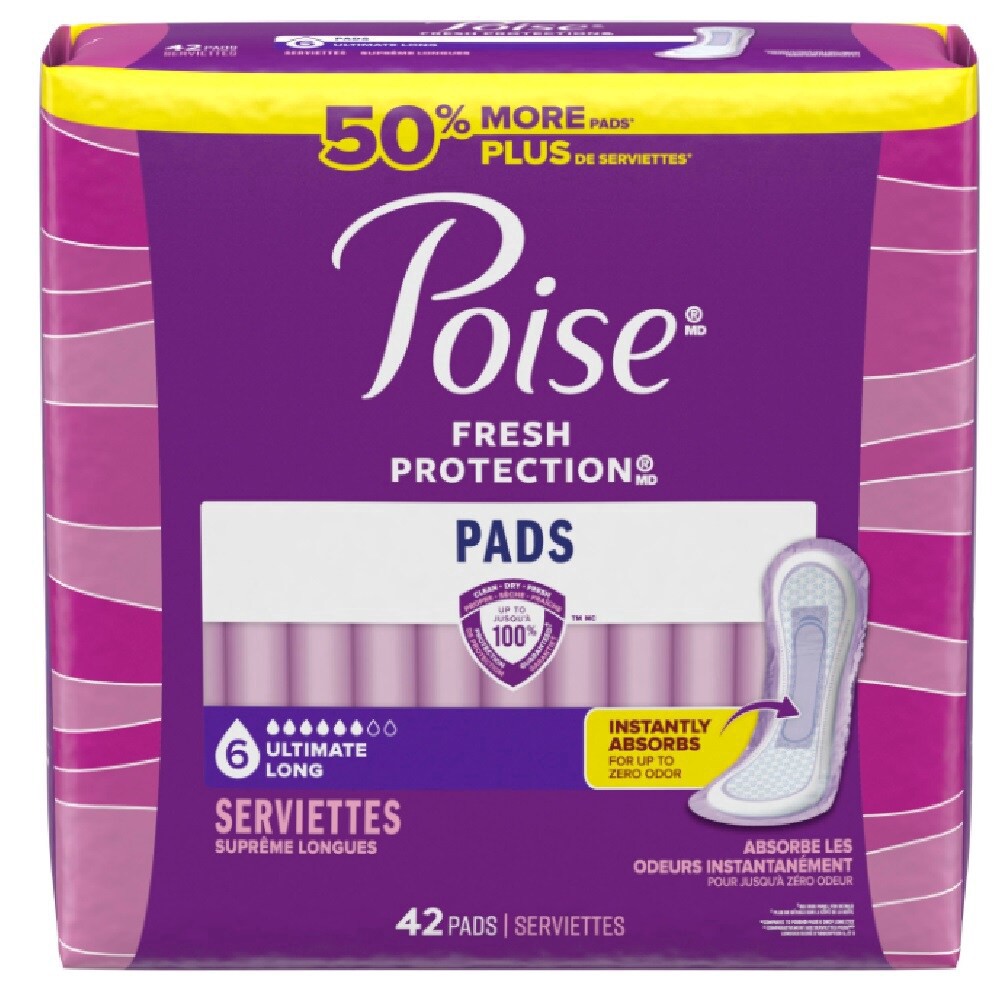 slide 1 of 1, Poise Fresh Protection Bladder Control Pad, 42 ct