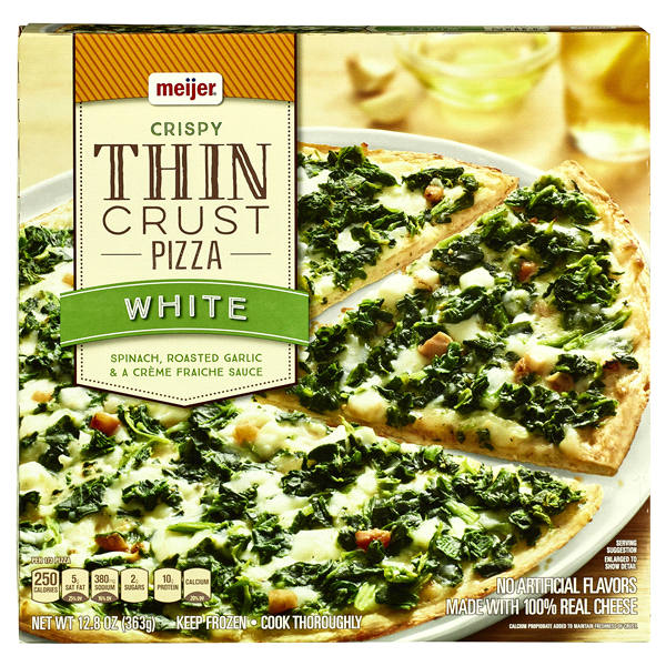 slide 1 of 2, Meijer Thin Crust White Pizza, 12.8 oz