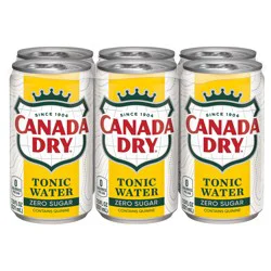 Canada Dry Zero Sugar Tonic Water, 7.5 fl oz mini cans, 6 pack