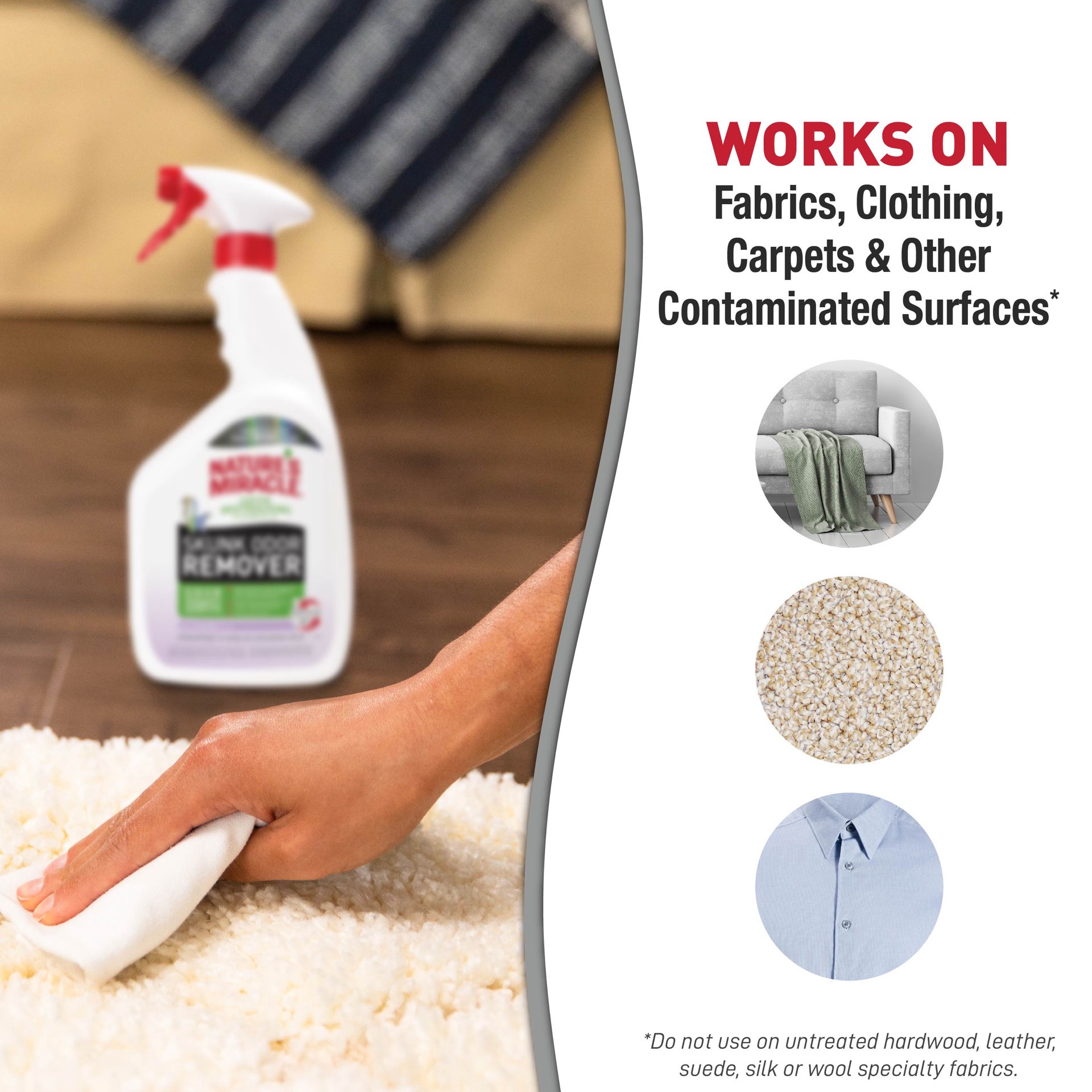 slide 7 of 8, Nature's Miracle Skunk Odor Remover Lavender Scent 32 oz, 2.40 lb