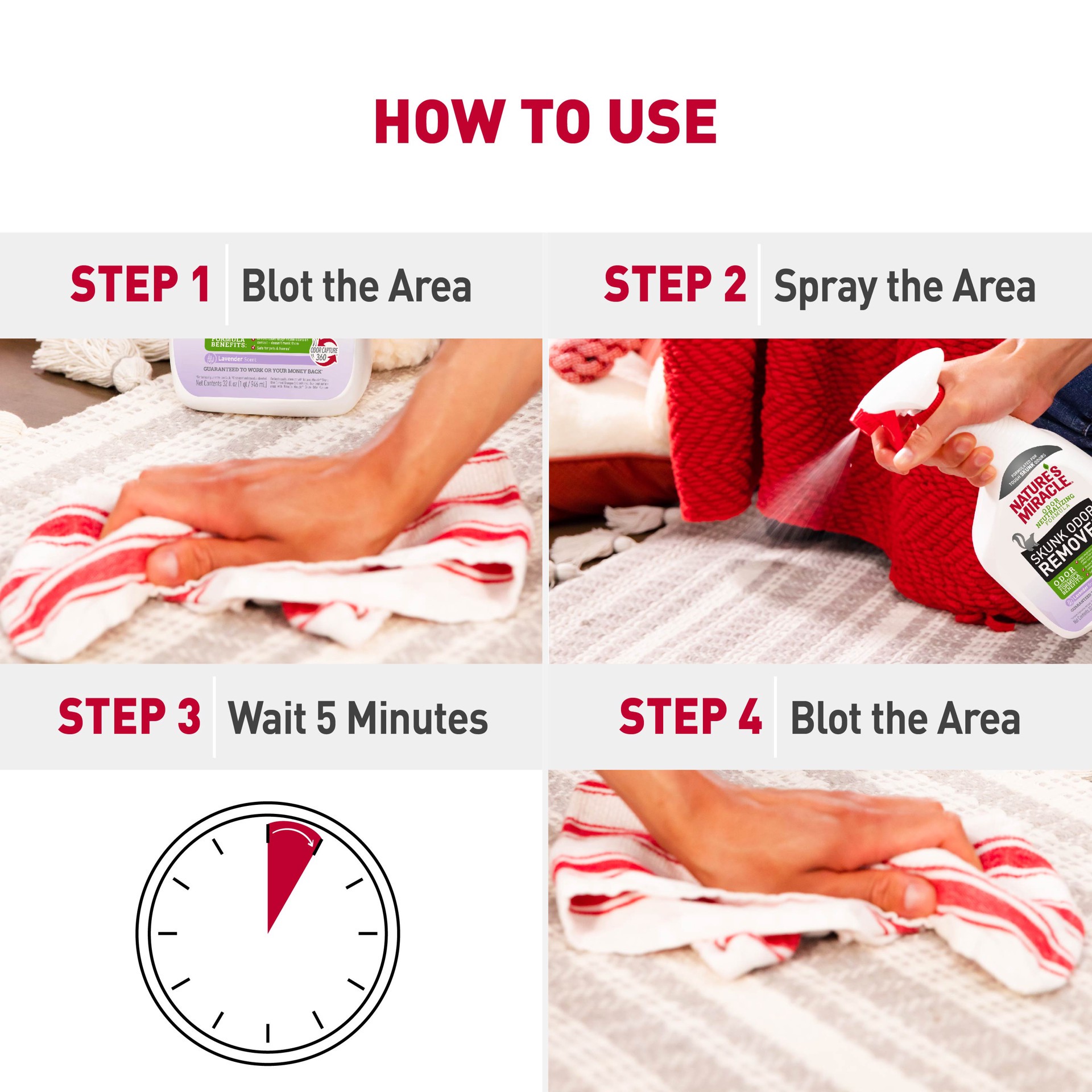 slide 4 of 8, Nature's Miracle Skunk Odor Remover Lavender Scent 32 oz, 2.40 lb