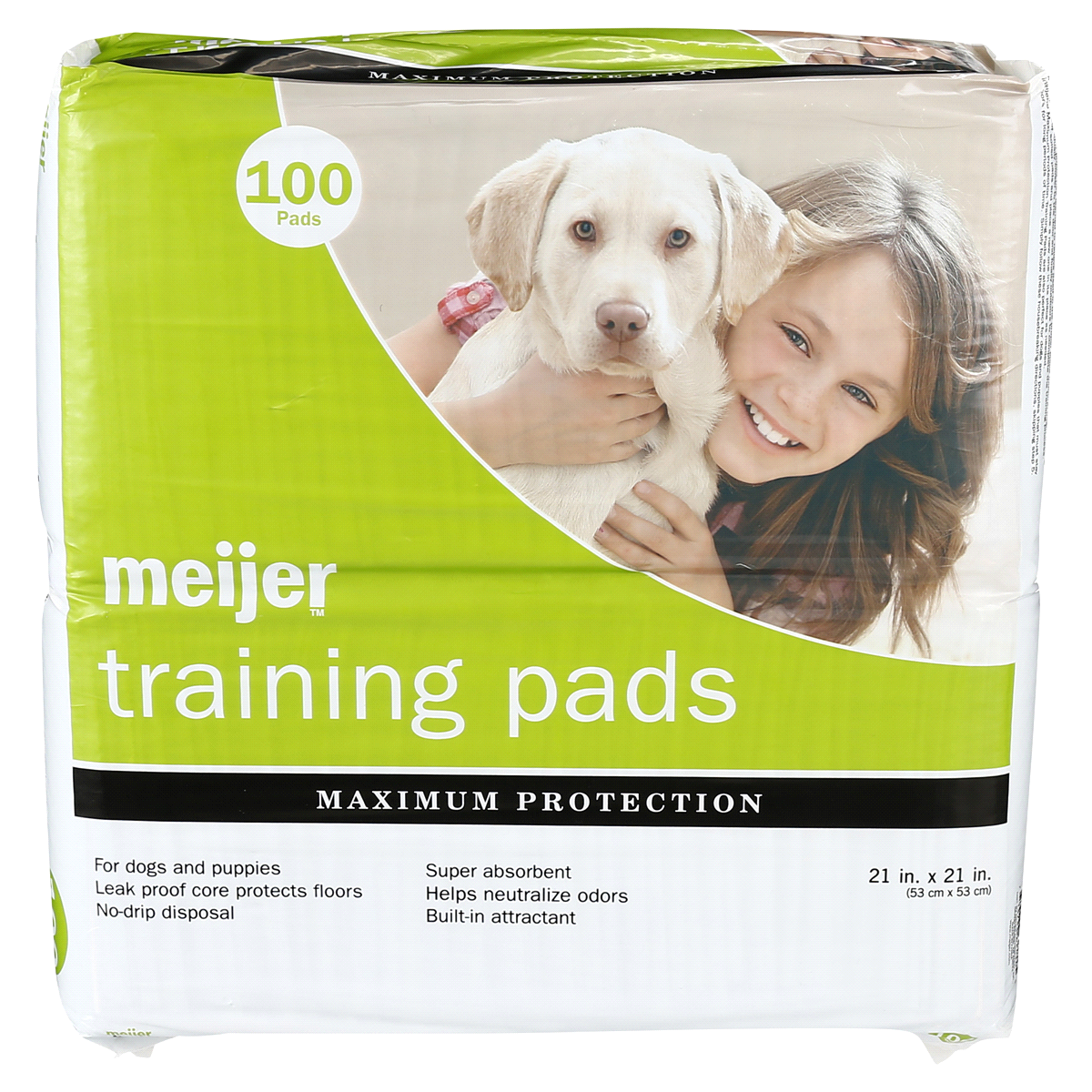 slide 1 of 1, Meijer Dog Training Pads, 100 ct