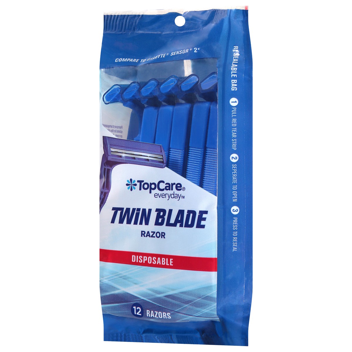 slide 7 of 9, TopCare Everyday Disposable Twin Blade Razor 12 ea, 12 ct