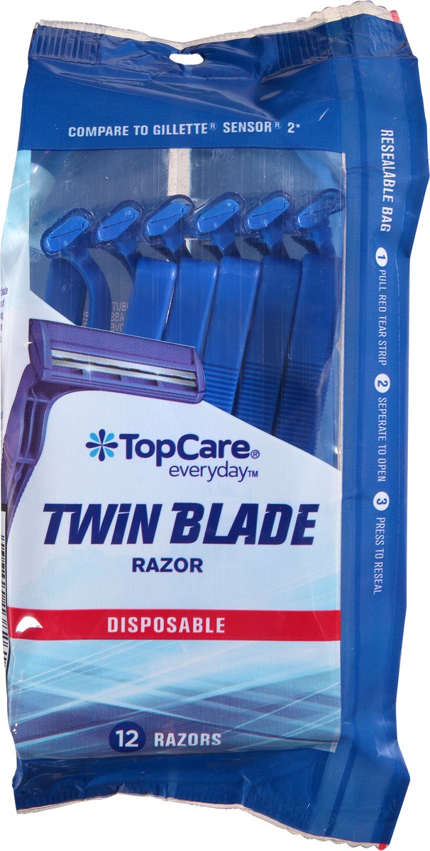 slide 4 of 9, TopCare Everyday Disposable Twin Blade Razor 12 ea, 12 ct