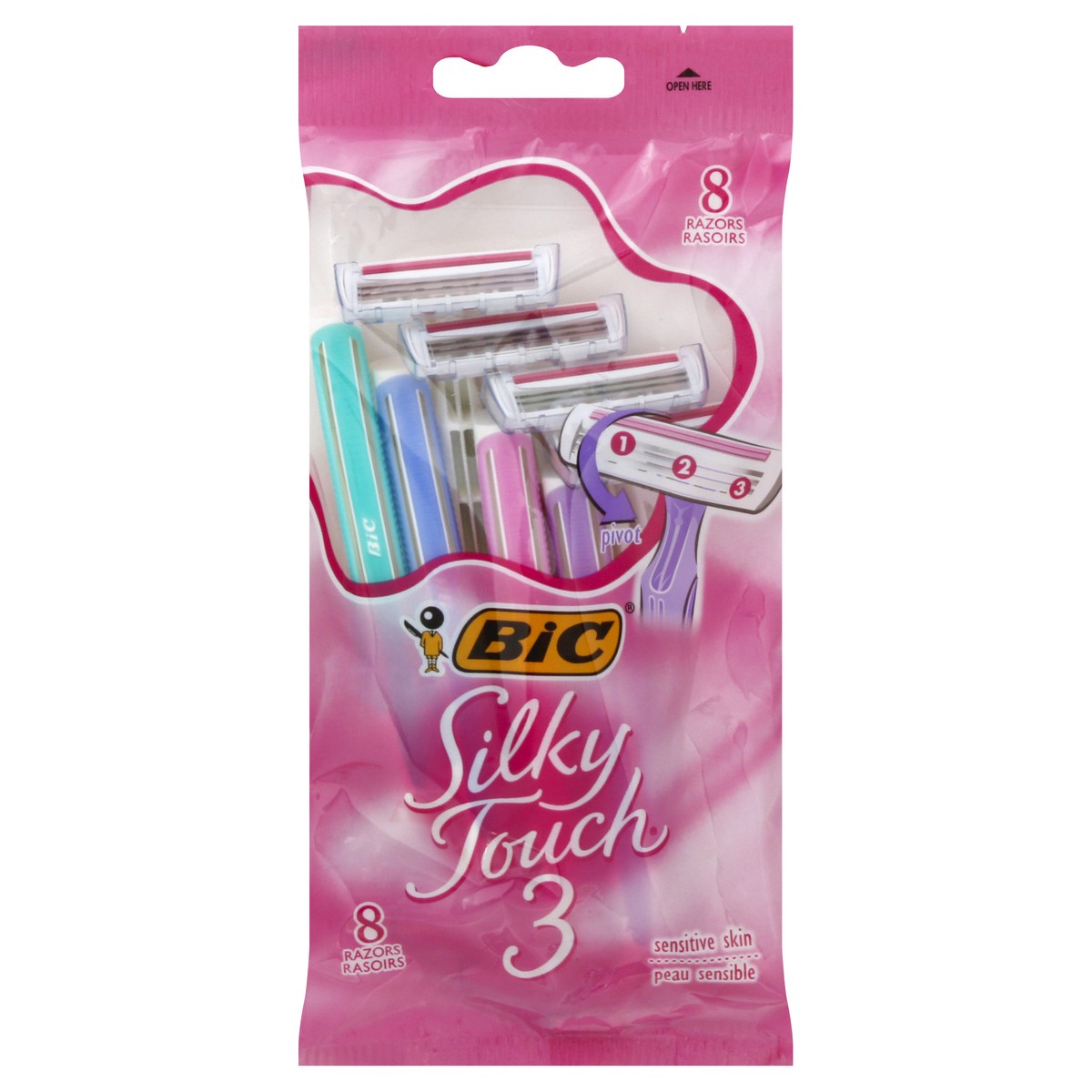 slide 11 of 11, Bic Silky Touch 3/ 8 Pack, 8 ct