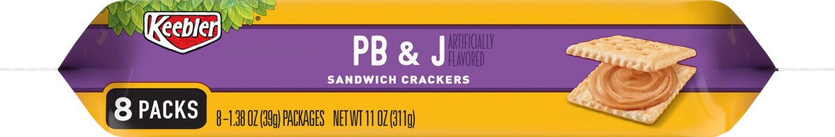 slide 3 of 6, Keebler Sandwich Crackers, PB and J, 11 oz, 8 Count, 11 oz
