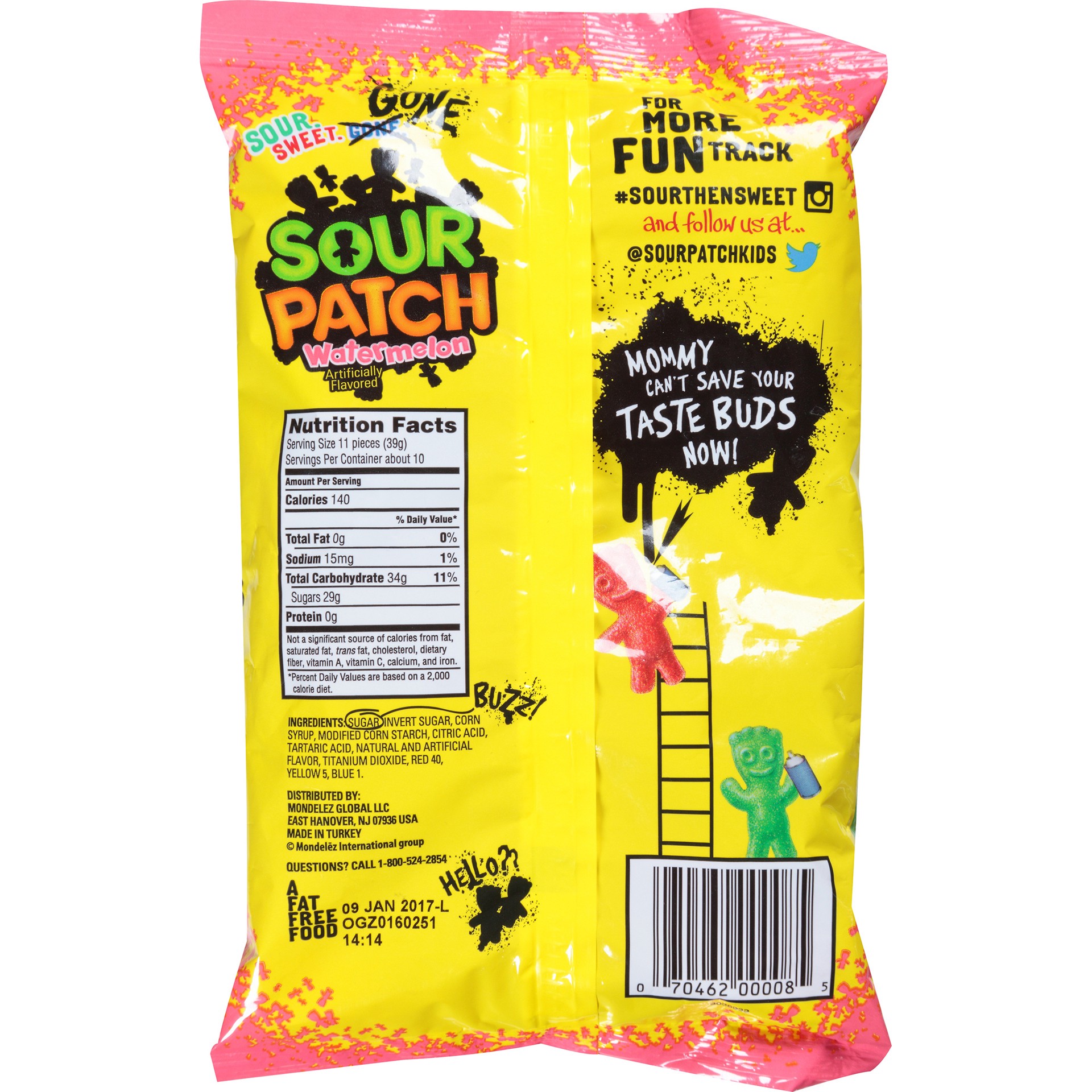 slide 3 of 5, SOUR PATCH KIDS Watermelon Soft & Chewy Candy, 14 oz, 0.88 lb