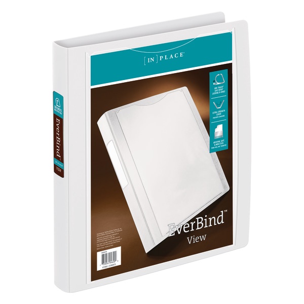 slide 1 of 1, Office Depot Brand Everbind D-Ring View Binder, 1'' Rings, White, 1 ct