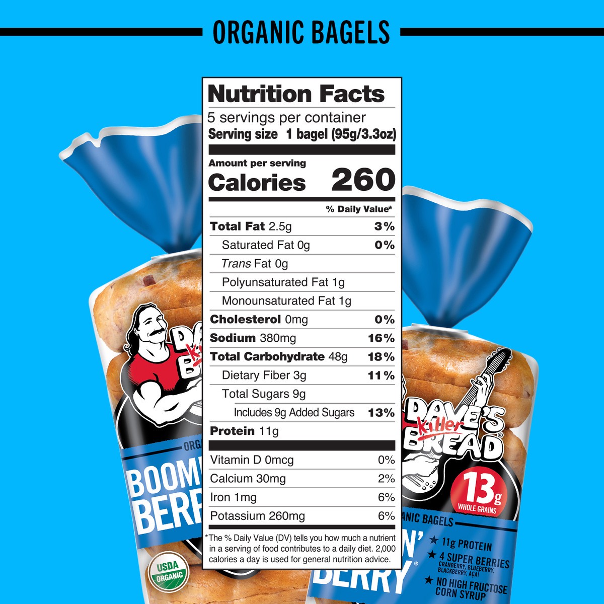 slide 11 of 14, Dave's Killer Bread Bagels, Organic, 5 ct; 16.75 oz